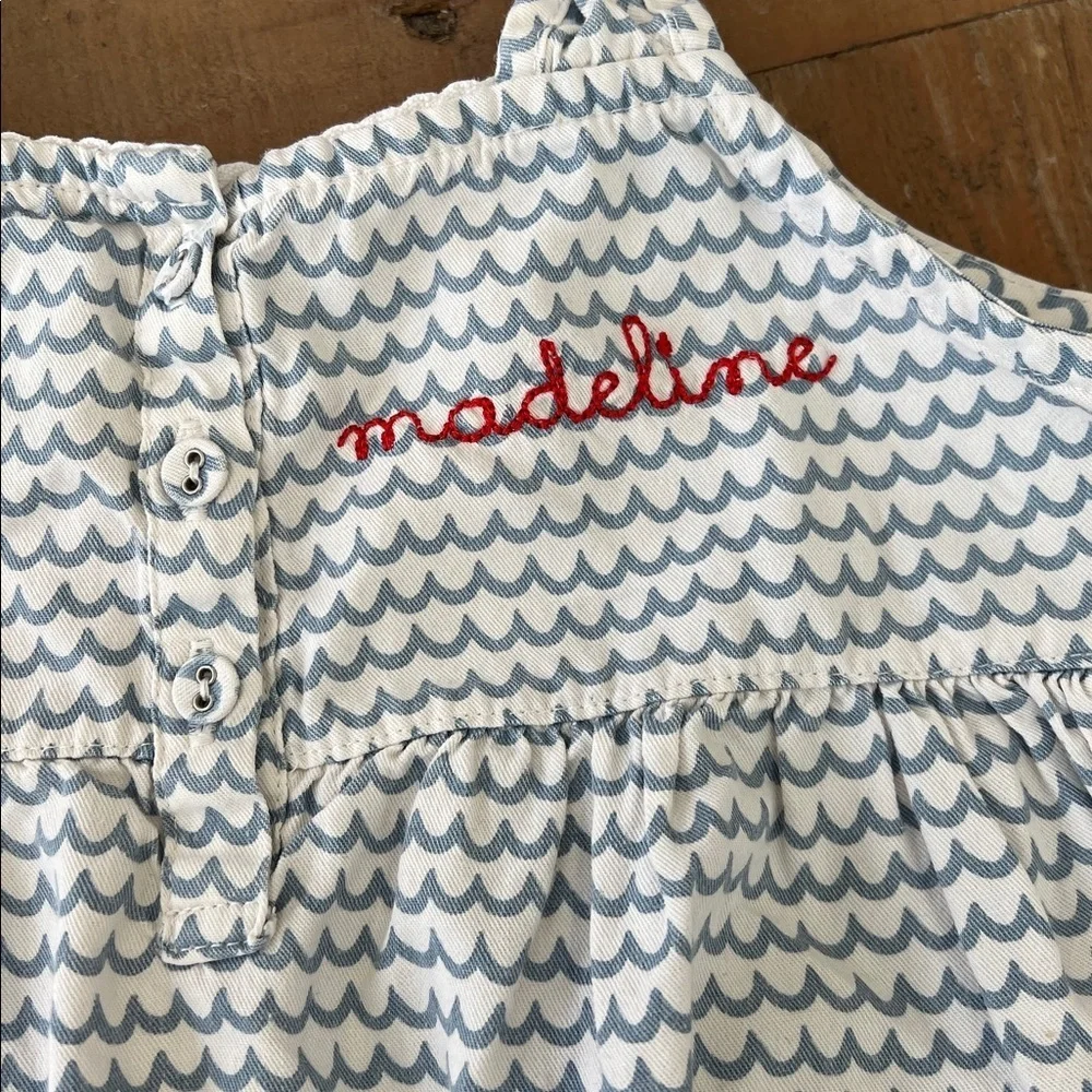 Petite plume la mer monogramed Madeline blue wave nightgown size 8